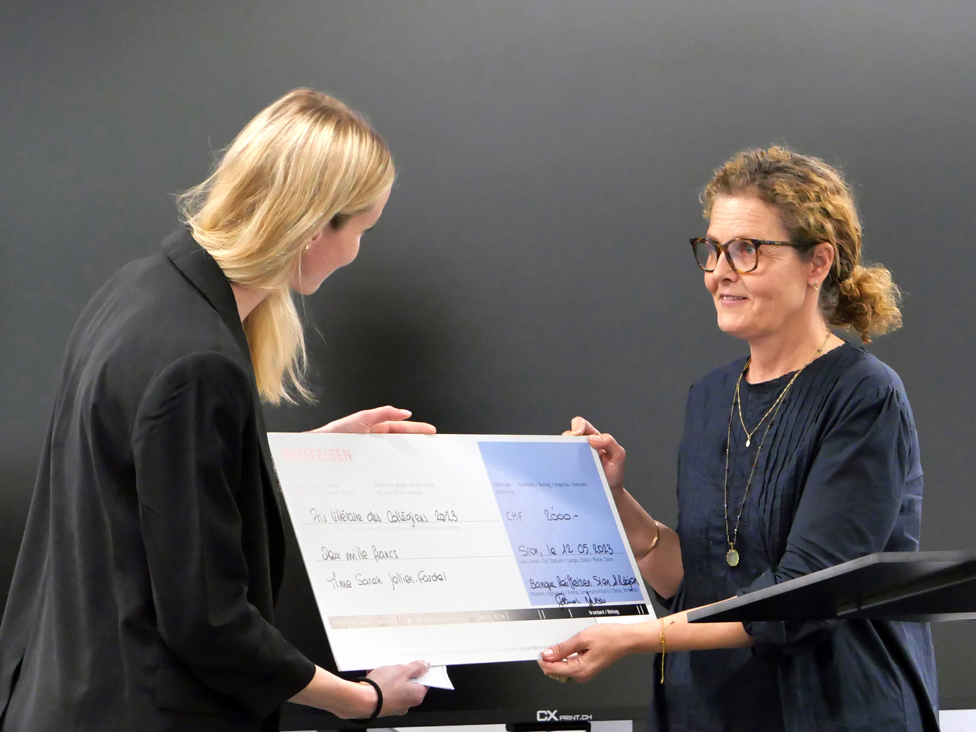 Prix littéraire des collégiens de Sion 2023 attribué à Sarah Jollien-Fardel